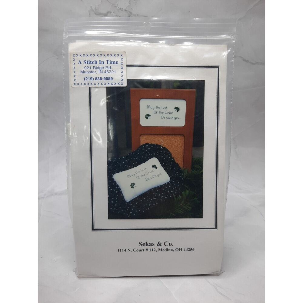 Sekas & Co. Counted Cross Stitch Kit Luck Of The Irish Sampler with Beads